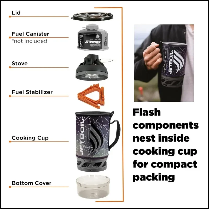 Jetboil-Sistema de cocina para acampar y mochilero, estufa Flash