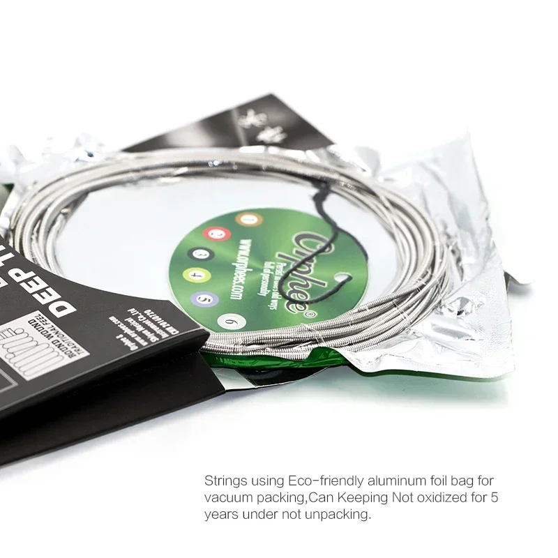 Orphee Bass Strings QB Series Normal Light Nickel Alloy Hexagonal Core Nano Coated Professional Strings Electric Bass Part