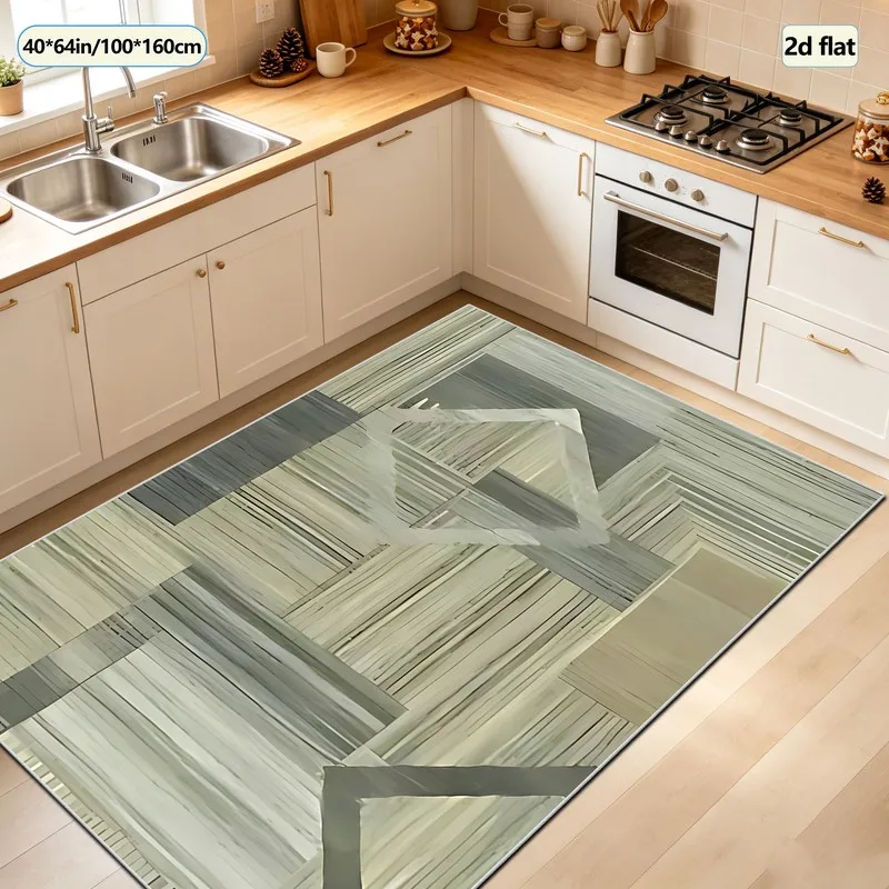 1 Piece of Wood Grain Carpet, Soft, Suitable for All Seasons, Easy to Care For, Home Decoration, Bedroom, Living Room, Entryway, Autumn, Winter