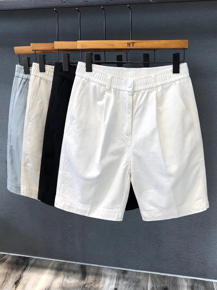 

American Retro Casual Workwear orts Men's Leisure Pants Trendy Brand Four-Fifths Beach orts Men's Mid-Waist Straight Leg