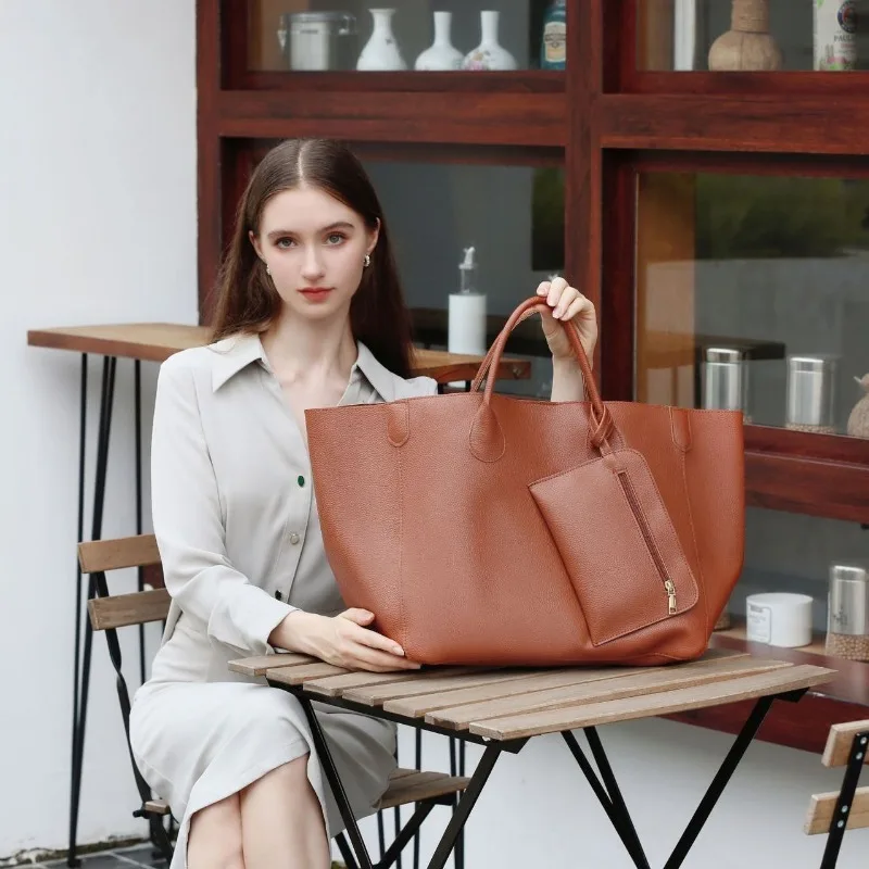 High-texture High-value Fashionable Women's Bag Large-capacity Simple Trendy Single-shoulder Portable Tote Child and Mother Bags