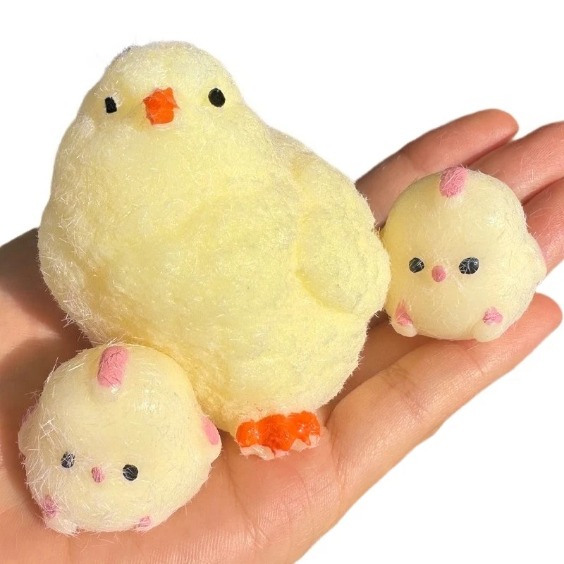 Juguete blando para apretar de pollito, juguete Mochi súper suave para aliviar el estrés, juguete de descompresión de rebote lento de dibujos animados para regalo de amigos