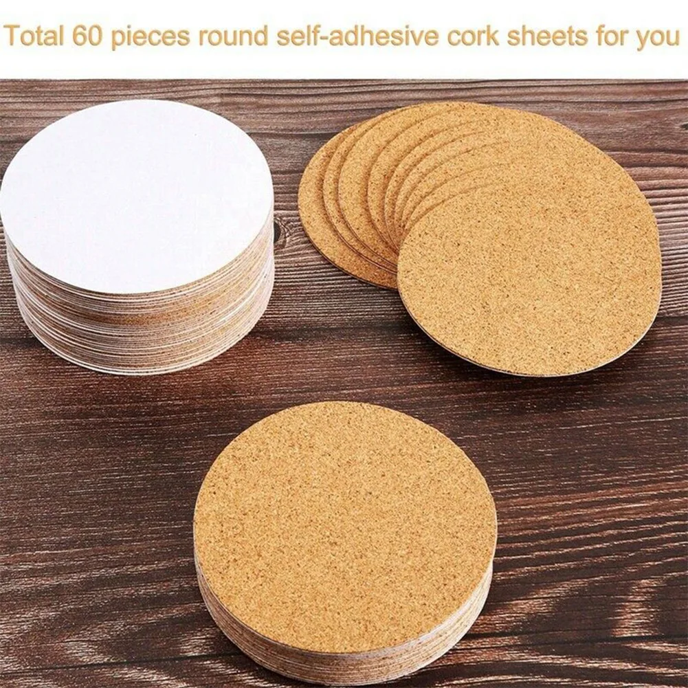 Cork Coaster Cup Pad Part Replacement Self-adhesive Backing Sheet Coffee Cork Mat Drink For Home Bar Tea Accessory