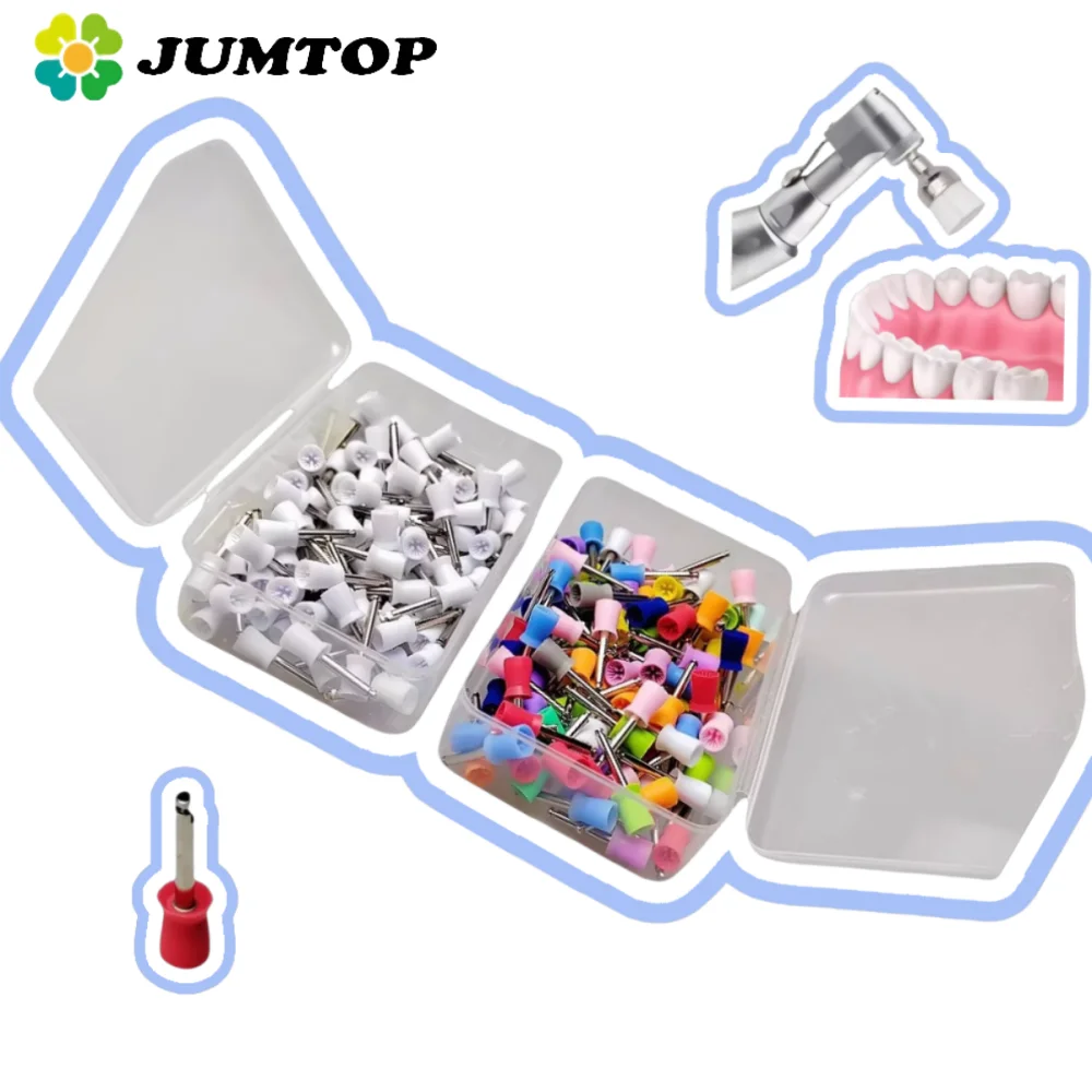 

Dental Rubber Polishing Cup & Brush Set - Latch Type for Low Speed Handpiece - Oral Hygiene Dentist Tools