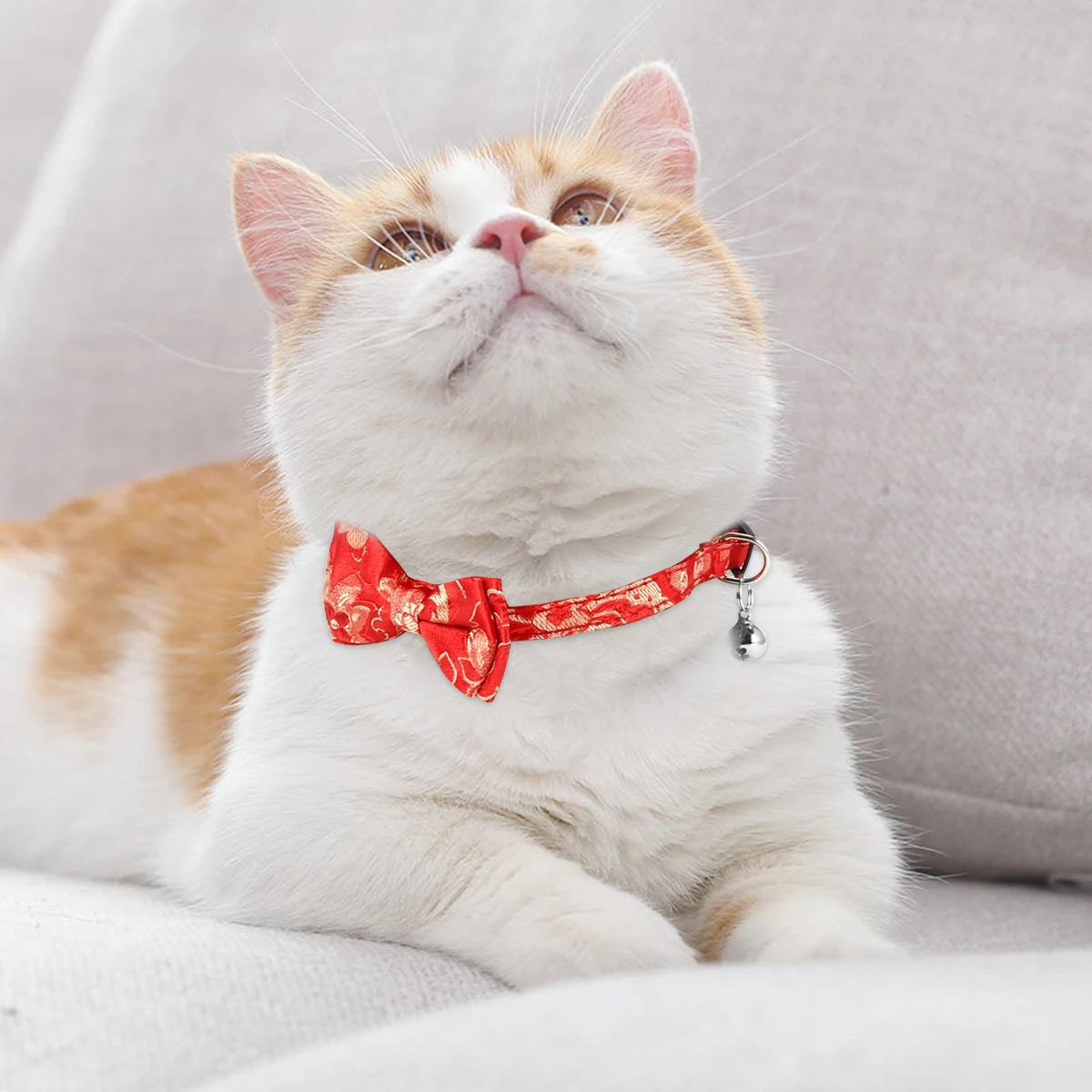 

Cat Collar Pet Bell Neck Ring Colloar Tag Chinese Style Cloth Necklace Pets Strap