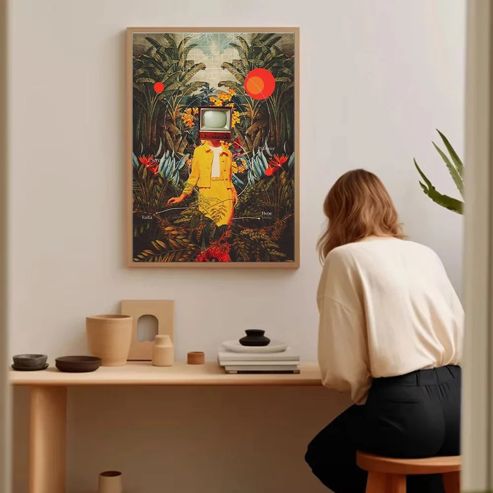 خمر نوير رسم قماش طباعة فيلم مظلم المباحث الفن جدار ديكور الفيلم المشارك القوطية الرعب الجمالية غرفة ديكور