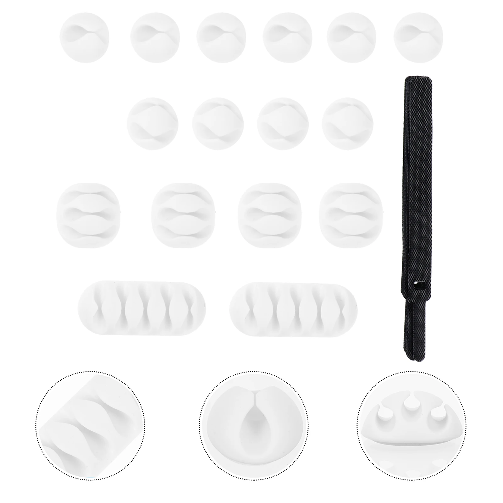 

26 Pcs Desktop Line Card Set Self Adhesive Cord Clips Cable Holder Wire Porous Self-adhesive Management Organizer