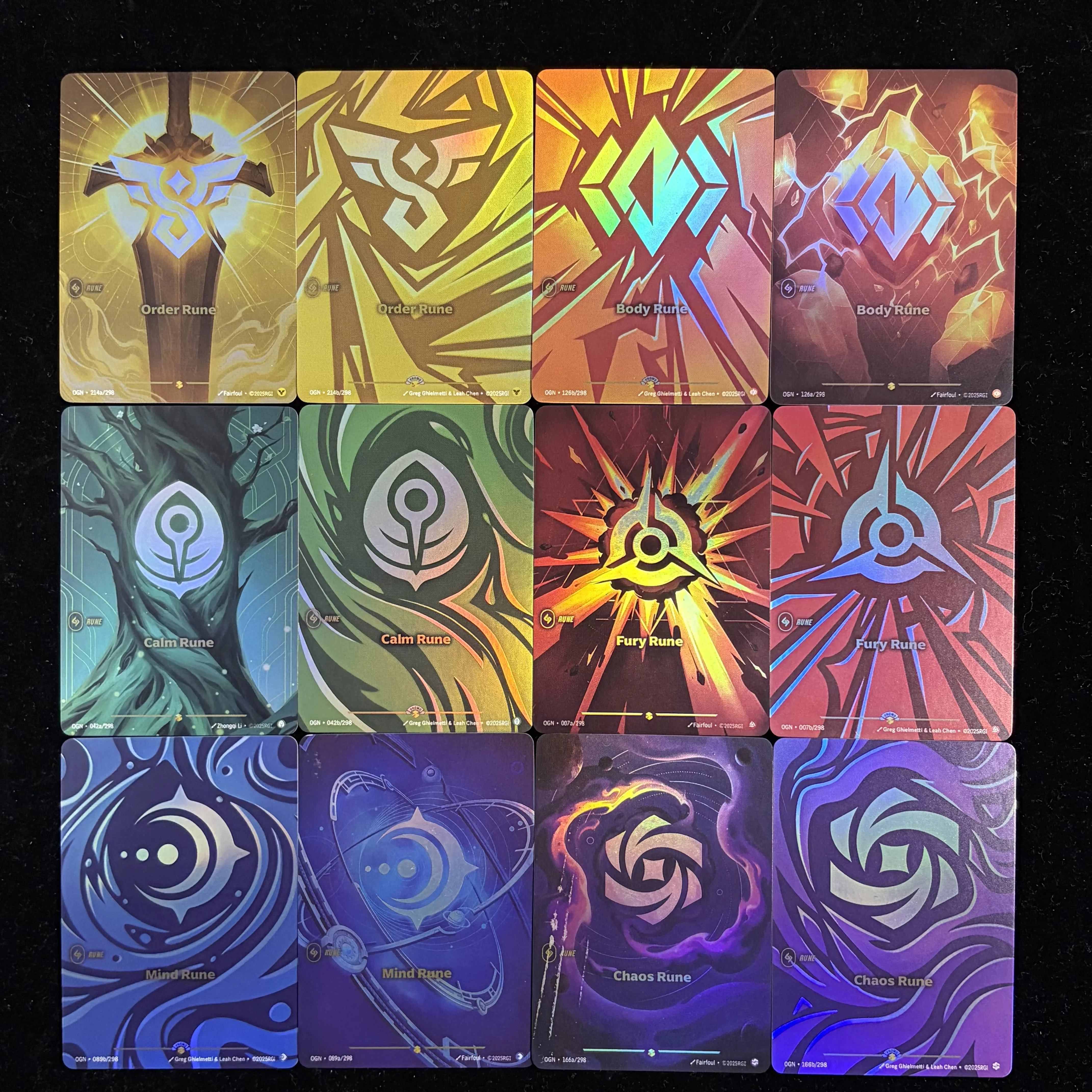 Riftbound TCG Rune Cards Holo Foil OGN Original Art/Minimalist