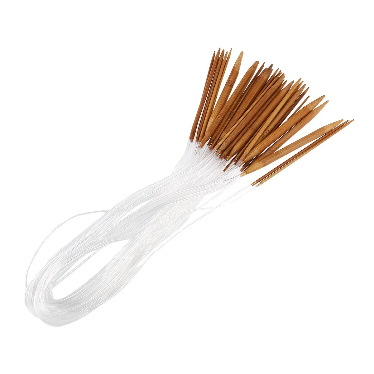 

18 Pairs Circular Knitting Needles Set Carbonized Bamboo Smooth Lightweight Comfortable for Sweater Knitting Crochet Needles