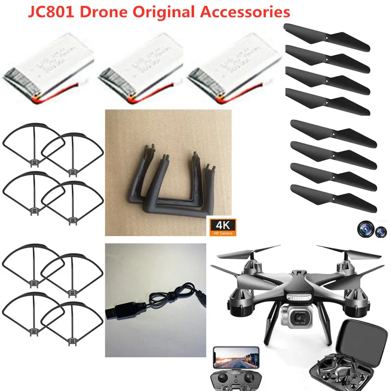 Batterie au lithium de remplacement pour importateur JC801 RC, avec hélice, train d'atterrissage, USB, 3.7V, 2000mAh