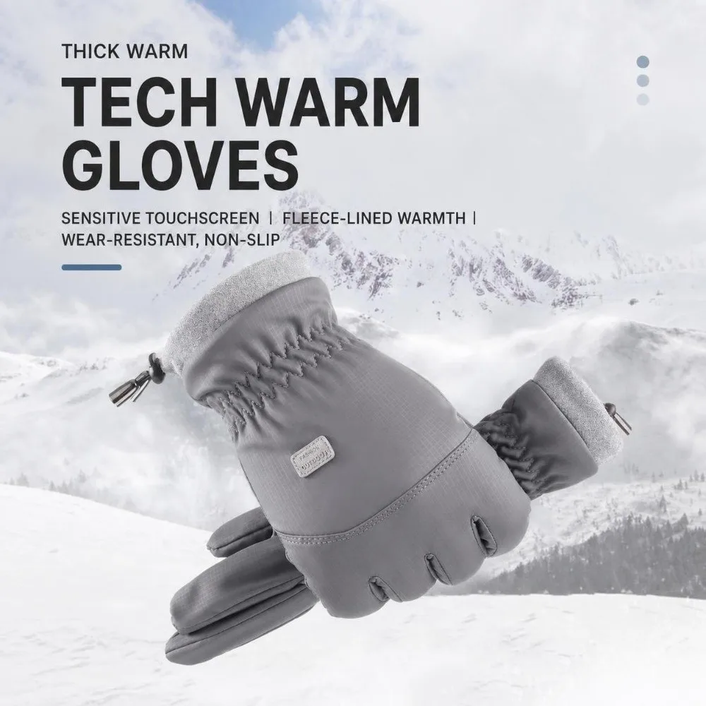 Comfortable Waterproof Ski Gloves Anti Slip Soft Fluff Winter Gloves Cold Proof Gloves