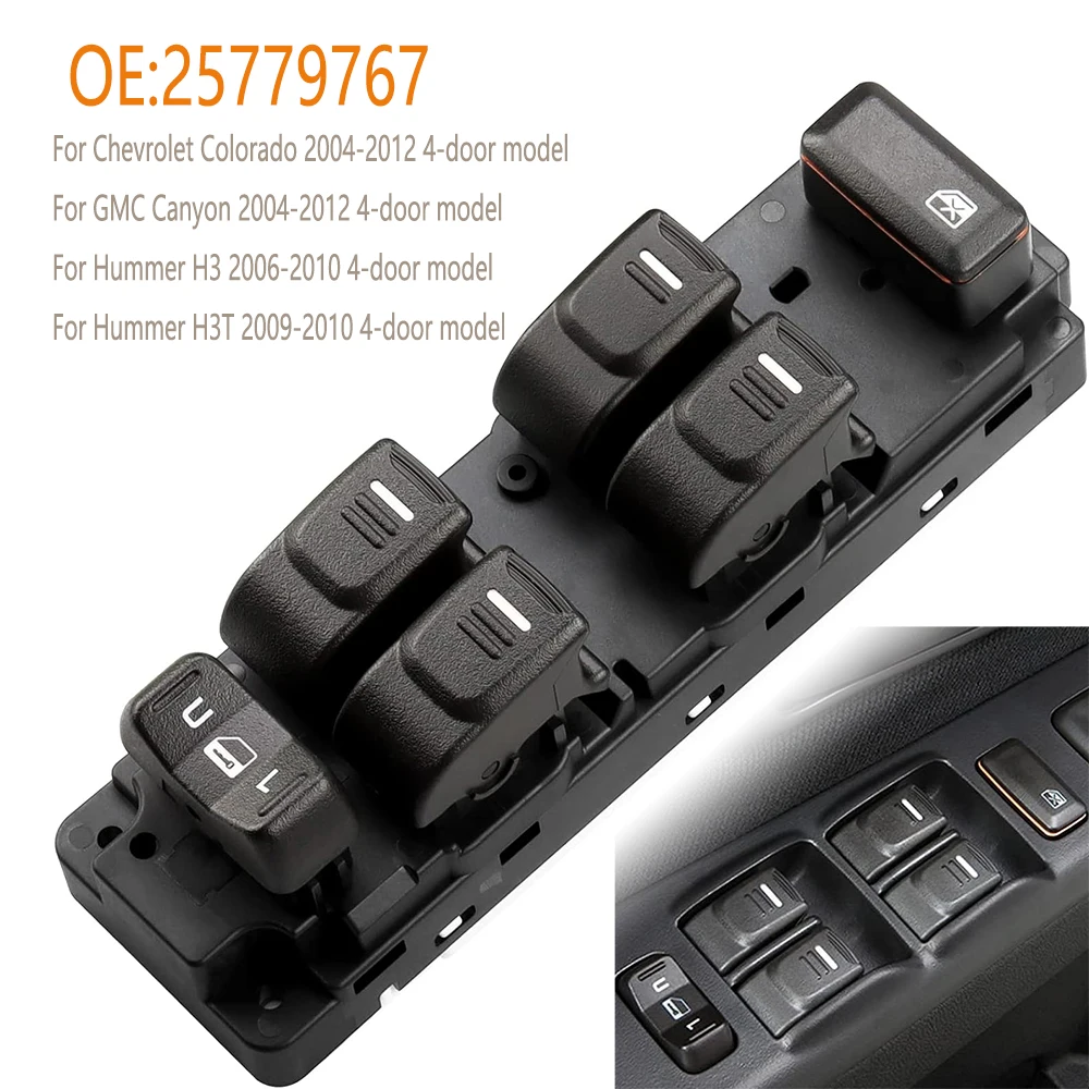 

Car Accessories 25779767 For GMC Canyon Chevrolet Colorado Hummer H3 H3T Electric Power Window Switch Lifter Control Button Part