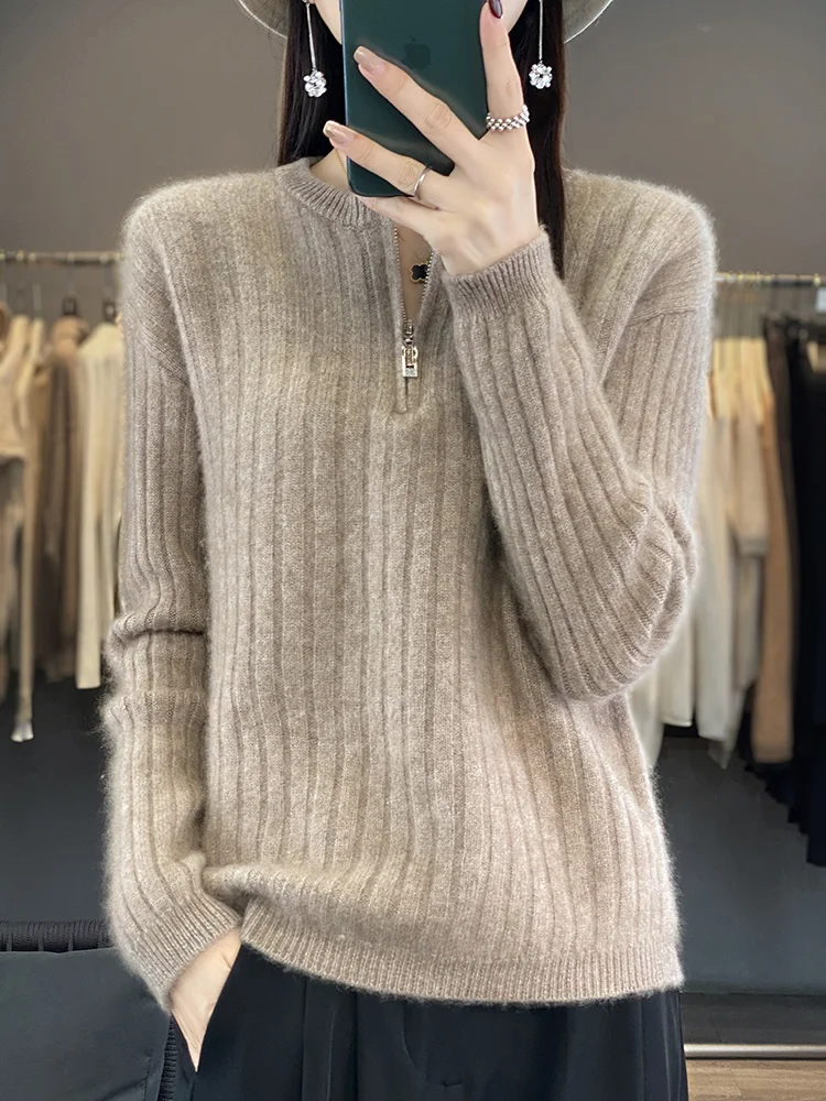 2023 Autumn Winter New Thickened Cashmere Sweater Women\'s Clothing O-Neck Pullover Casual Loose Knitted Top Warm Fashion Korean