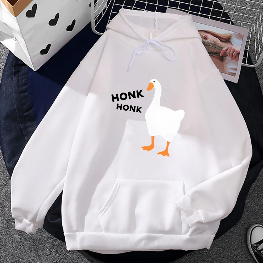 Honkus Ponkus Goose การ์ตูนกราฟิก Hoodies ผู้ชาย/ผู้หญิง Casual Pullovers ฤดูใบไม้ร่วงขนแกะเสื้อผ้าคุณภาพสูงการพิมพ์เสื้อ