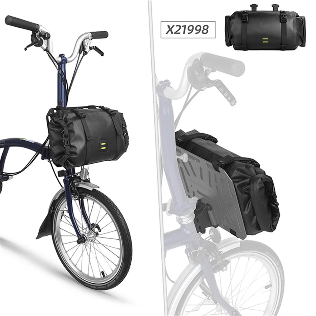 New Rhinowalk Bike Bag Adapter Front Rack Bag Carrier Block Adapter for Brompton Folding Bike Basket Box Cycling Accessory Black