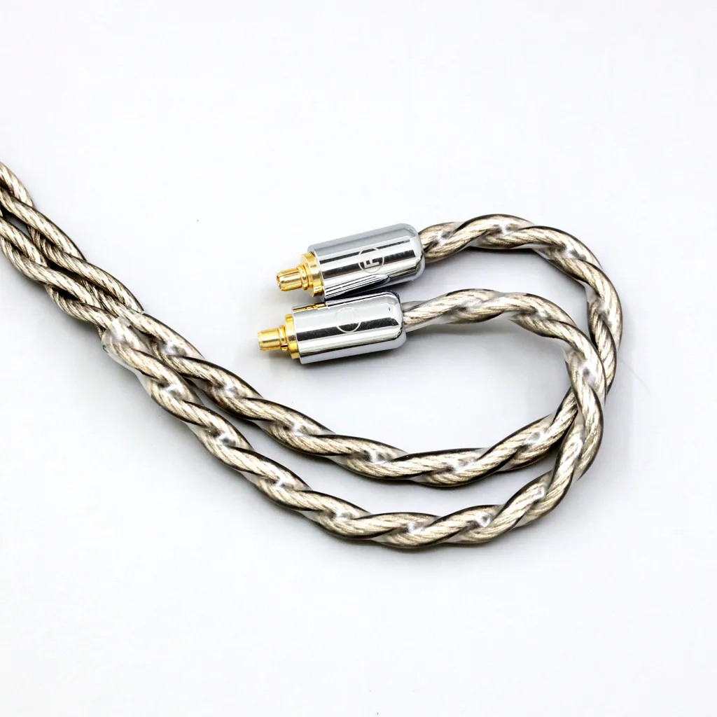 كابل سماعة أذن من الفضة النقية بنسبة 99% + جرافين مطلي بالفضة لـ Dunu T5 Titan 3 T3 (زيادة الطول MMCX) 4 النوى 1.8 LN00793