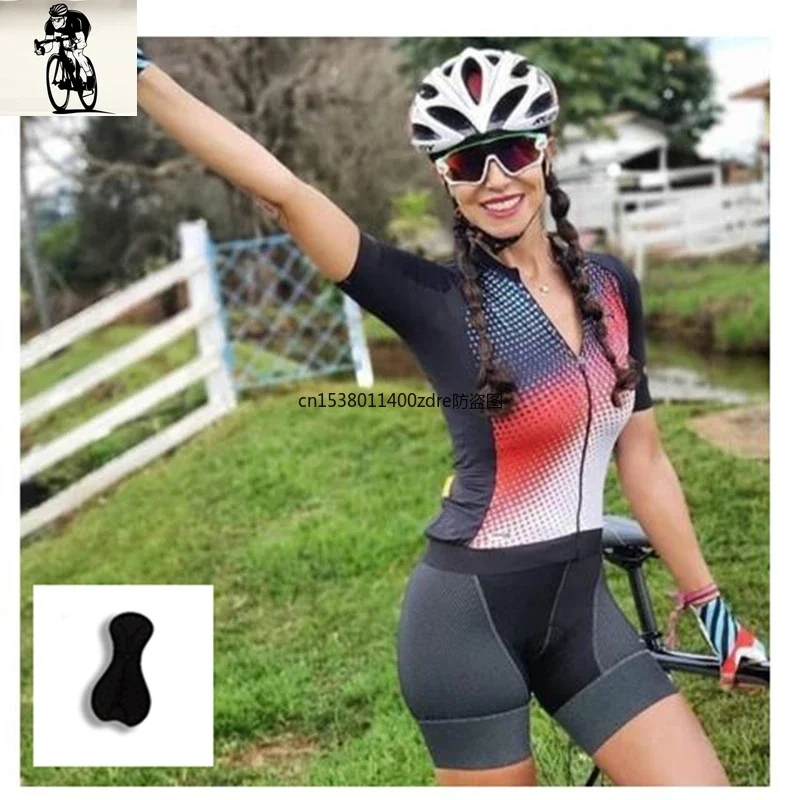 women's Cycling Overalls For Women Triathlon Long-sleeved Cycling Jersey Jumpsuit Casual Sweatshirt Bicycle Race Skinsuits