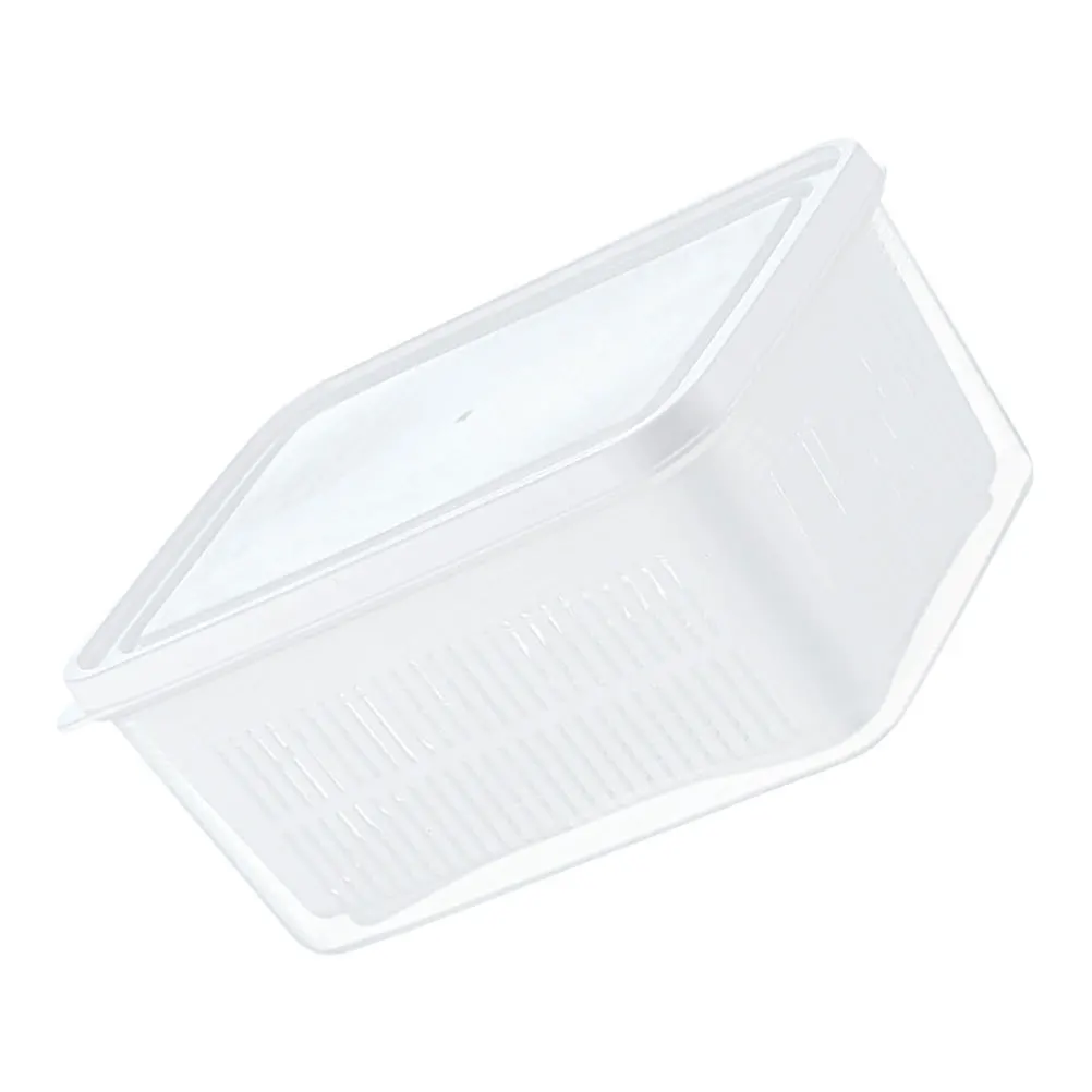 

Drainable Freshness Keeper Box Double Layer Refrigerator Crisper For Vegetables Fruits Storage Kitchen Organizer Container