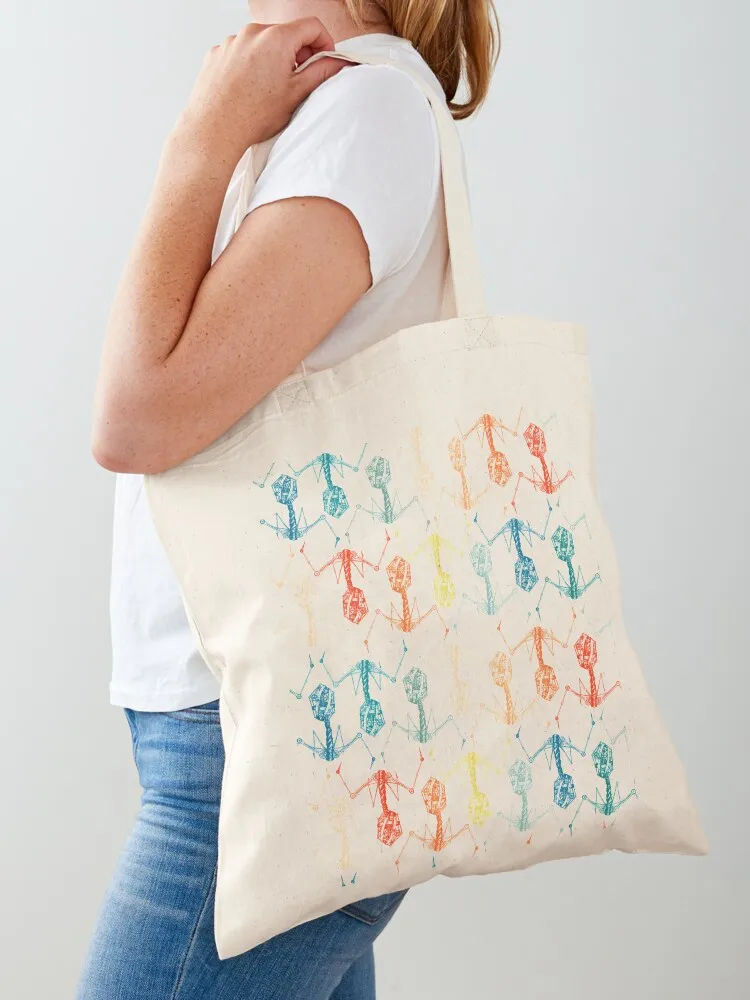 Built phage rainbow Tote Bag tote screen the reusable shopping Canvas