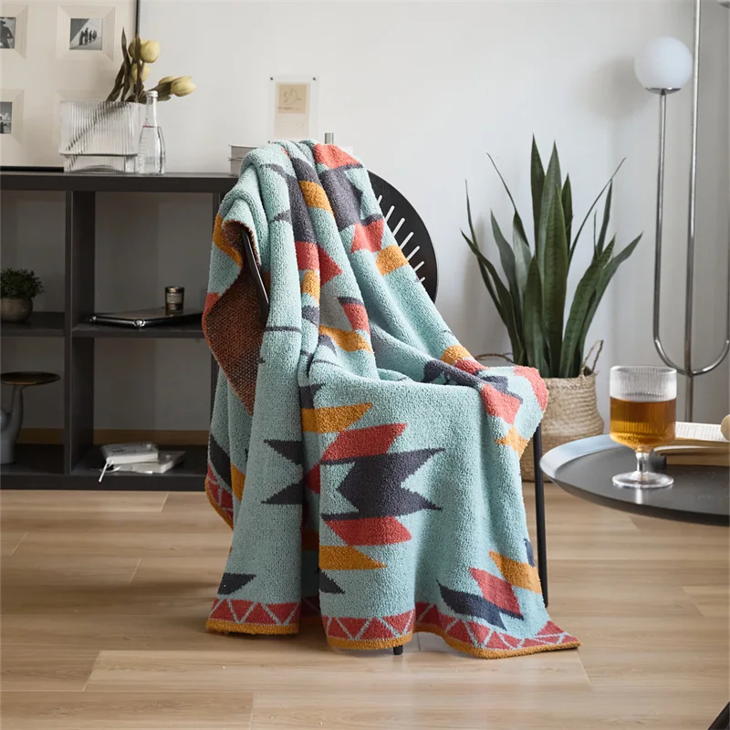 Drop Shipping Nordic Knit Throw Blanket Polyester Sofa Towel Air Conditioning Blanket For Beds Leisure Bedspread Soft