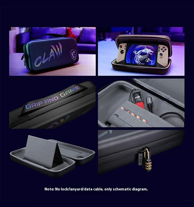 ل MSI مخلب 8 حقيبة التخزين المحمولة لعبة وحدة التحكم السفر حمل حقيبة للصدمات يده المضادة للخدش 8 بوصة حقيبة يد #1