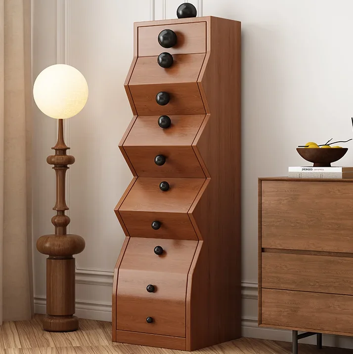 

Solid Wood Chest of Drawers Irregular Cabinet Modern Simple Hallway Locker Sideboard Cabinet Creative Living Room