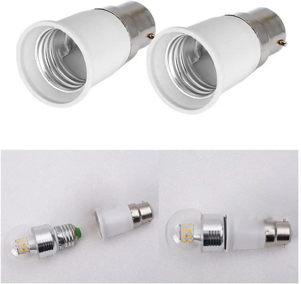 Adapters Lamp Holder Converter B22 to E27 Bulb Base Bulb Socket Adapter Lamp Holders  PBT Flame Retardant