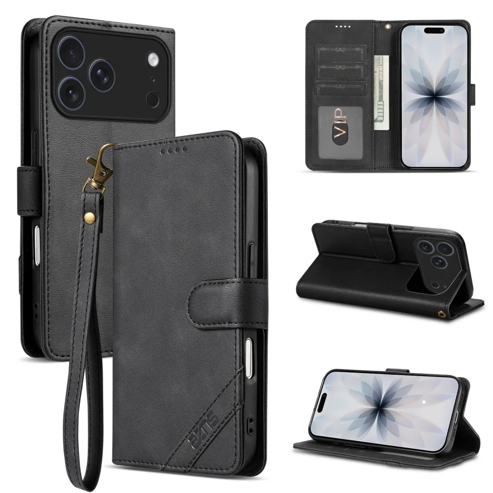 

Phone Case For Iphone 17 Pro Max Air 16 Plus 15 14 13 16E 17E Wallet Shell Protective Card Slot Flip Pu Leather Back Cover