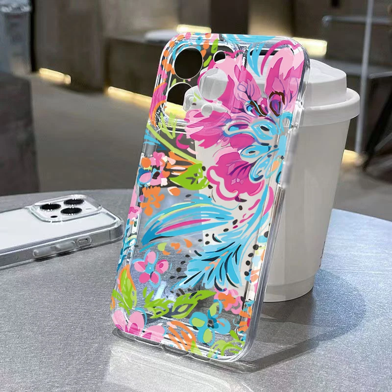 

Colorful Floral Soft Phone Case For Xiaomi 13 12 11 Lite 5G 14 13 14T 13T 12T Poco M6 X5 X6 X7 F6 Pro F7 Shockproof Clear Cover