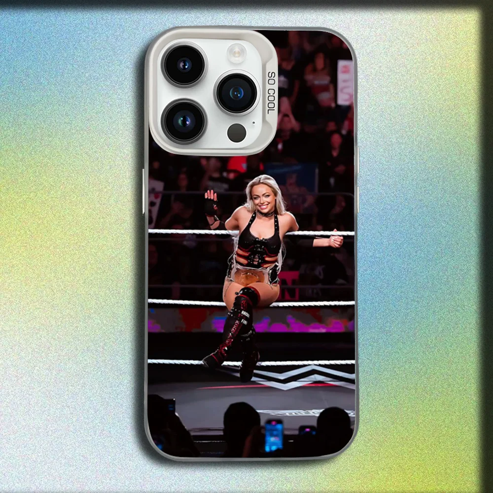 레슬러 L-Liv Morgan 아이폰 16,15,14,13,12,11,미니,프로,E,MAX 화이트 무광 충격 방지 케이스