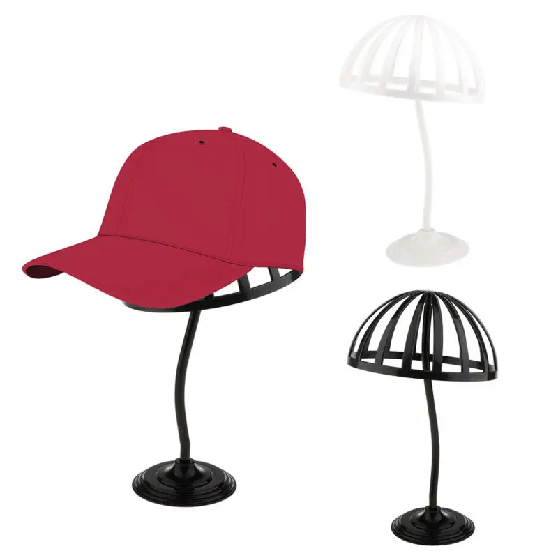 Displaying 30cm Showcase Freestanding Wigs Hat Hat Holder Cap Storage Dryer Stand Organizer White/Black Home use 2019 Sale