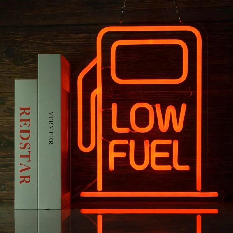 

Low Fuel Neon Sign Art Wall Light USB LED Neon Light for Garage Workshop Gaming Room Bedroom Decoration neon personnalisé Gift