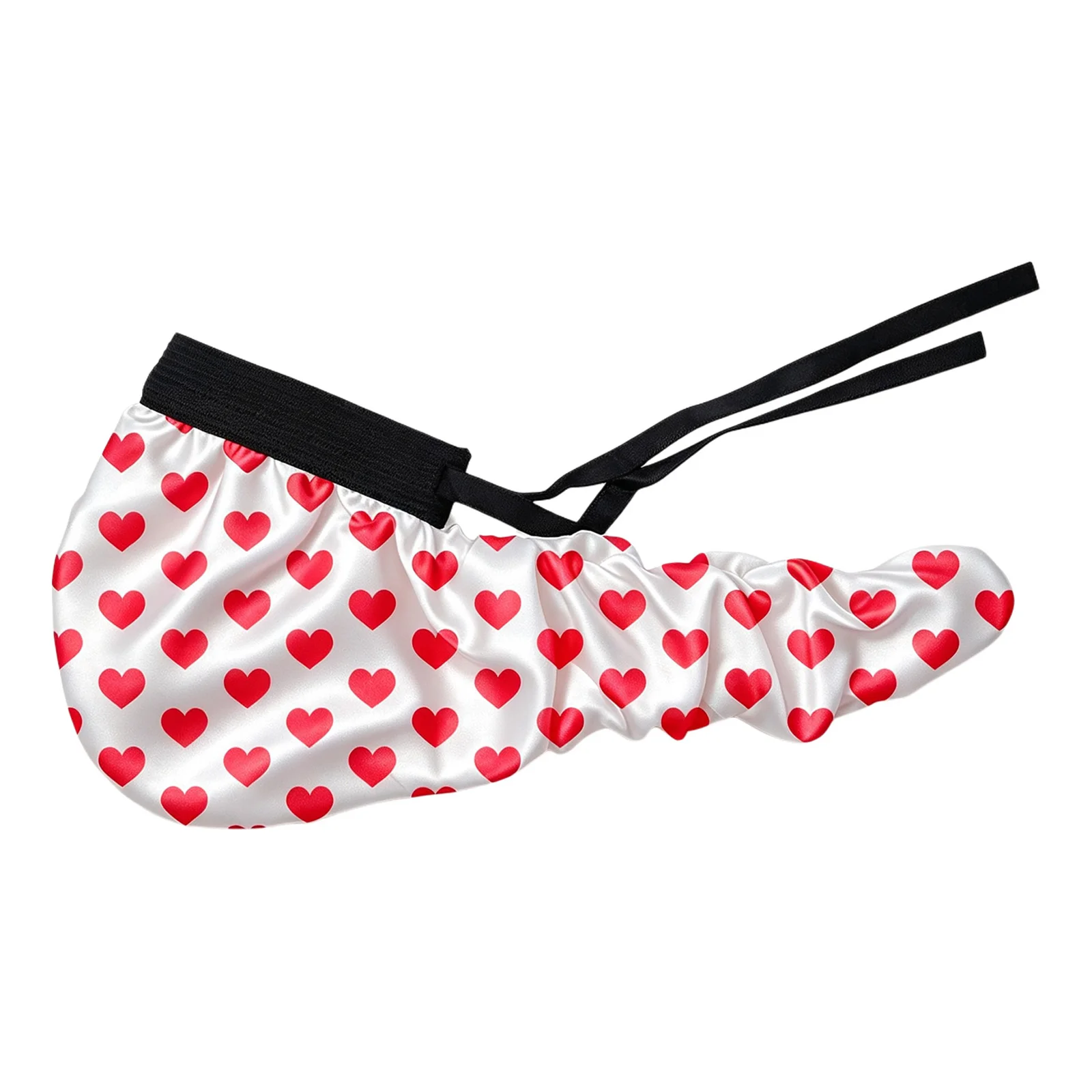 Men Satin Penis Sheath Thong Fancy Strapless Thongs Micro Briefs Elastic Opening with Ribbon Ruched Cover Pouch for Dating Night