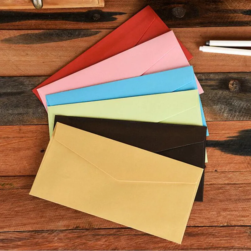 10pcs/lot 22*11cm DIY multifunction gift cover  candy color window paper envelope for greeting cards praty wedding invitation