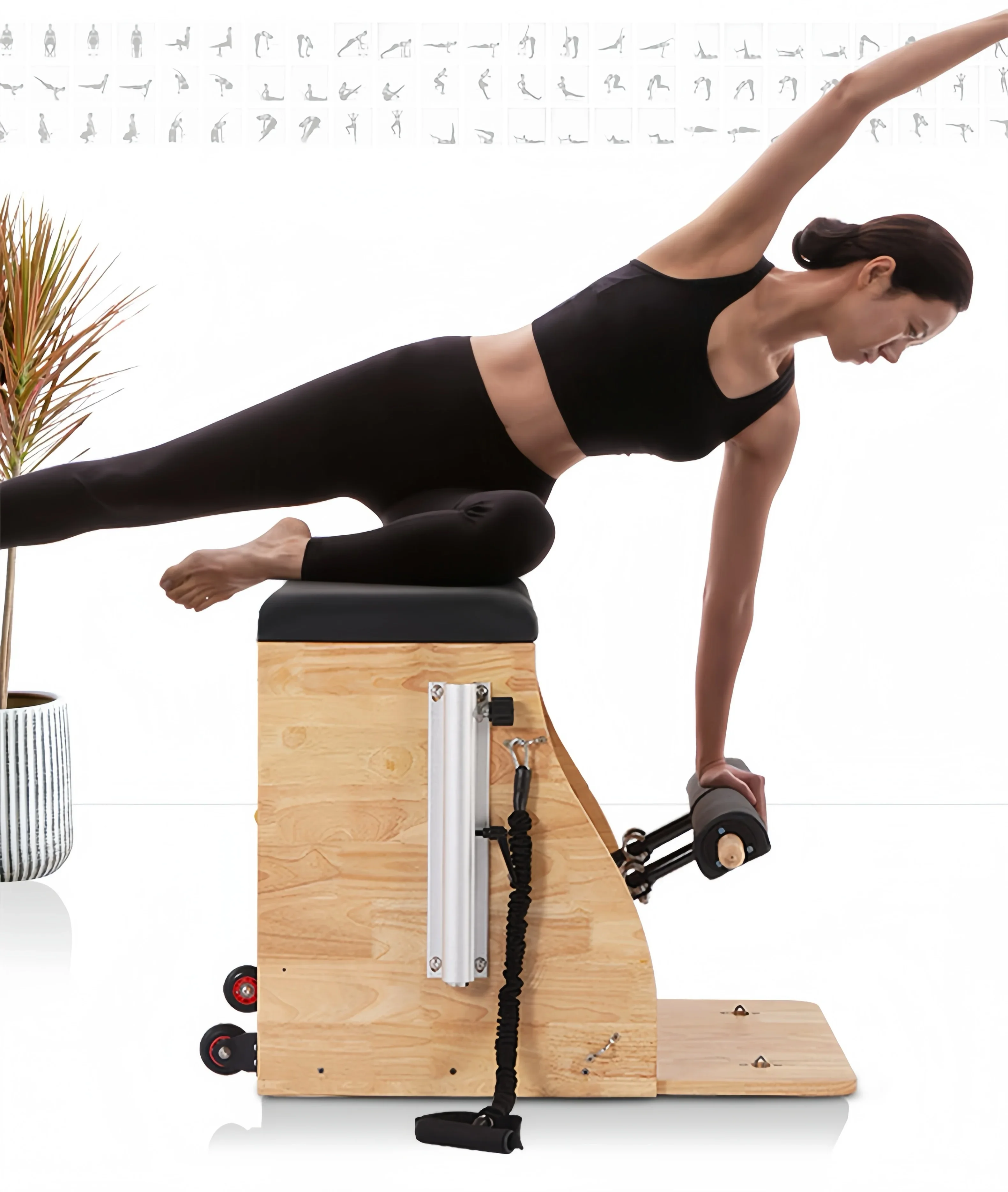 

Apollo Studio Multi-functional Fitness Exercise Body Building Yoga Wood Pilates Wunda Chair