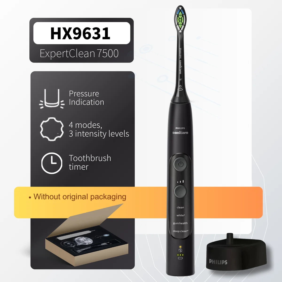 

Philips Sonicare ExpertClean 7500 HX9631 Ручка электрической зубной щетки, без оригинальной упаковки