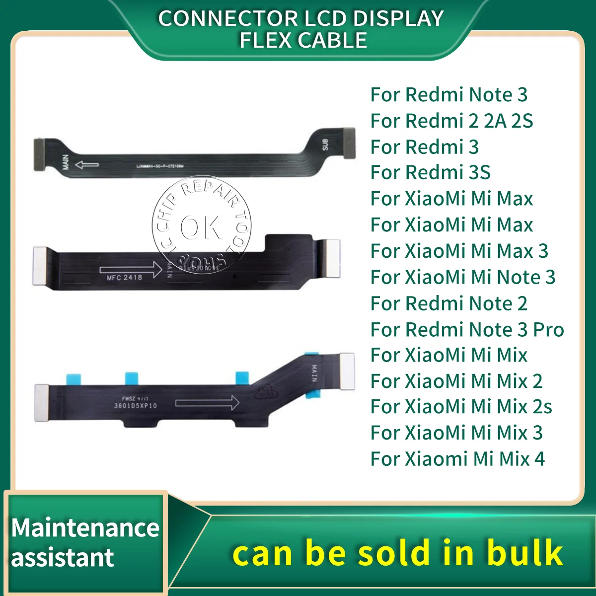 Conector da placa-mãe principal display lcd cabo flexível para xiaomi mi max mix redmi 4 4a 2a 2s 3s nota 2 3 pro peças