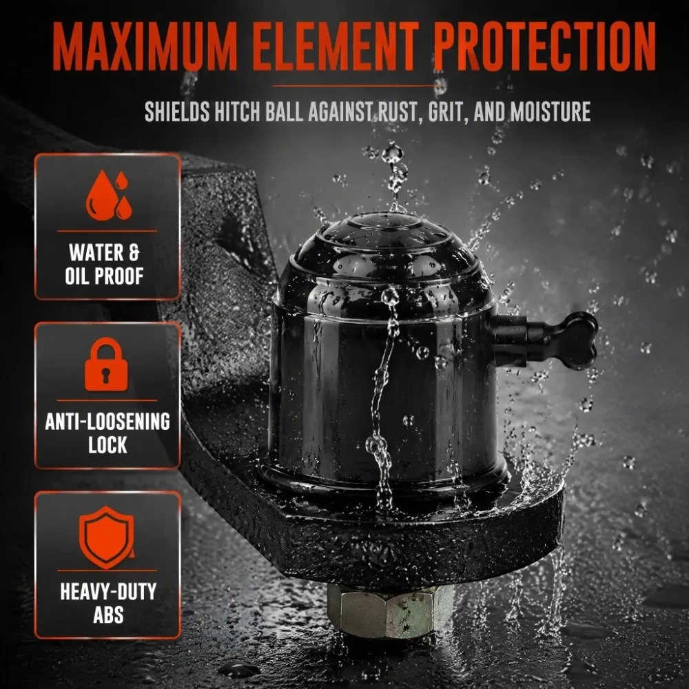 Portable ABS Tow Ball Cover Durable Black、Silver Ball Protector Cover Practical Hitch Ball Cap Towing Protection
