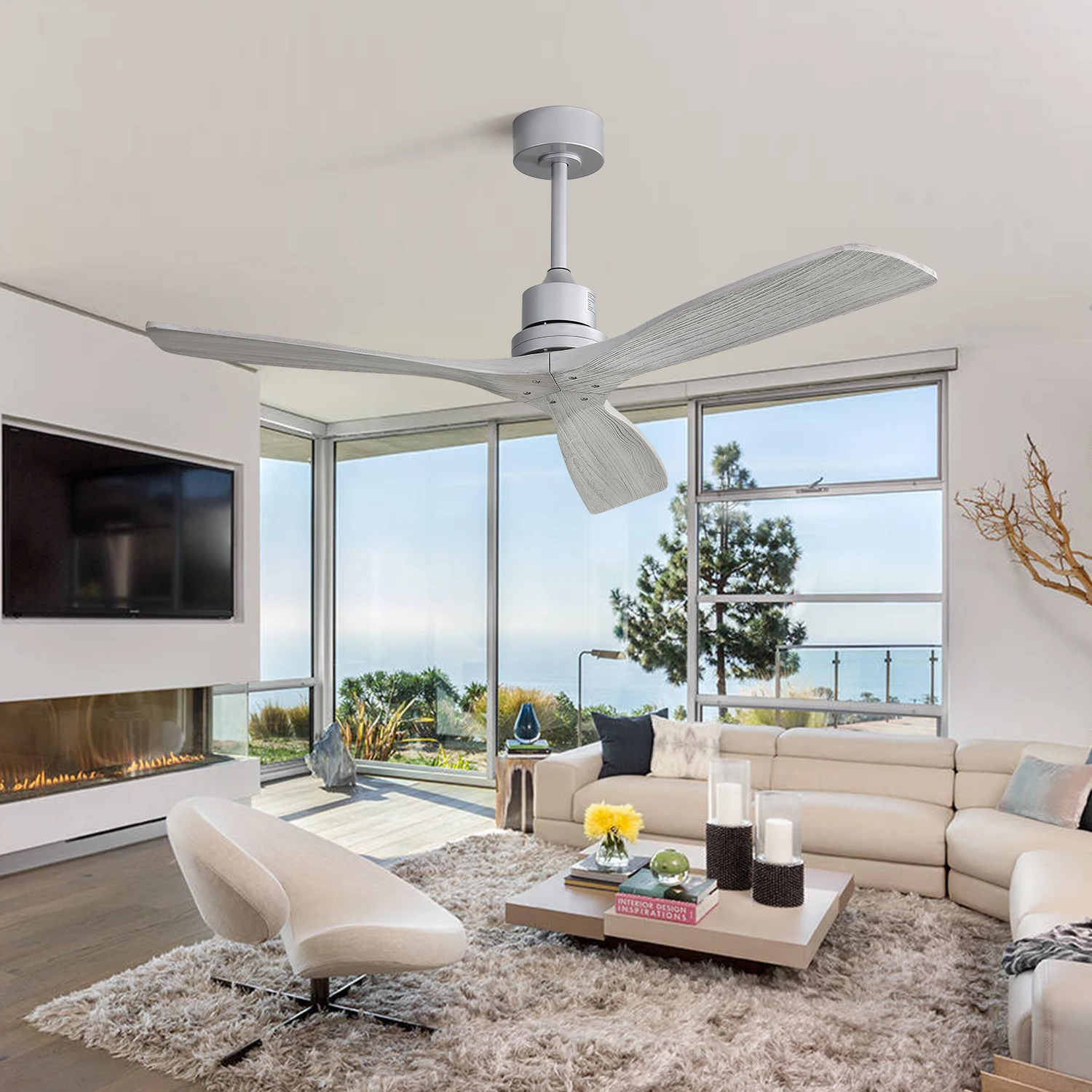 Sofucor 52-inch DC Ceiling Fans With Remote Control Simple Ceiling Fan Without Light Home Fan For Living room、Bedroom