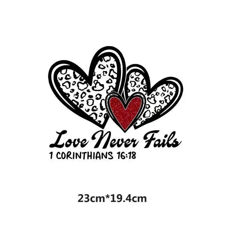 Heart Love Heat Transfer Clothes Stickers Iron On Patches Diy Shirt Accessory Sticker For Clothes Decal Factory Wholesale