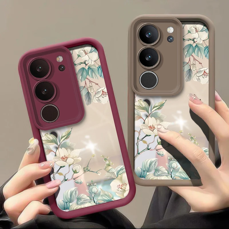 Vivo Y28S Y28 Phone Case For Vivo Y27S Y27 4G 5G Y33T Y33S Y31 2021 Y30i Y30G Y30 Fashion Flower Pattern Shokcproof Matte Cover