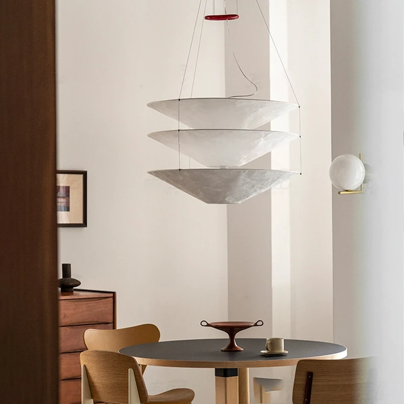 Skandynawska minimalistyczna papier Dupont żyrandol Wabi Sabi salon jadalnia lampa wisząca sypialnia restauracja/Bar wisząca oprawa oświetleniowa