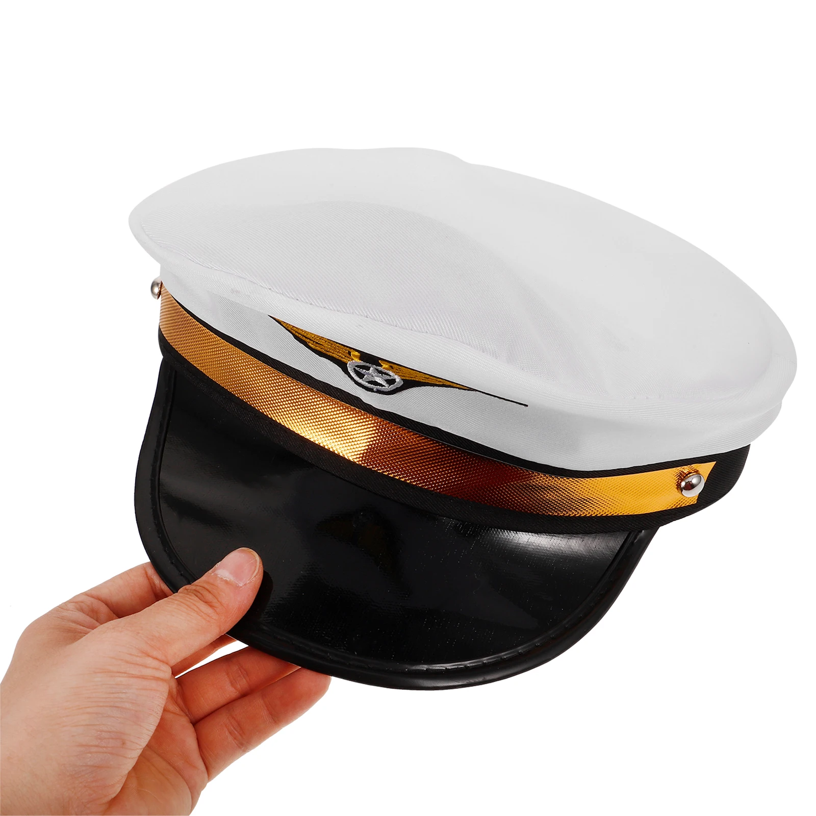 

Carnival Party Hat Captain Adjustable Yacht Cloth White Sailor Cosplay Costume Travel Daily Wear Stage Decorative