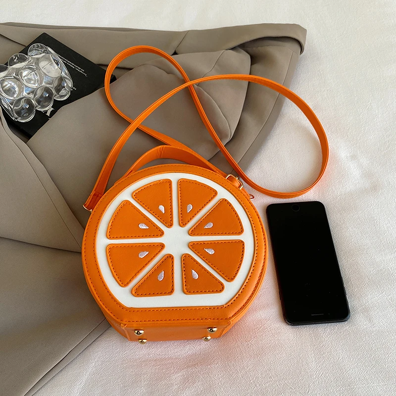 Mode Grappige Creatieve Ontwerper Vrouwen Citroenvormige Handtas Messenger Portemonnee Leuke Fruit Stijl Ronde Vorm Crossbody Tassen voor Meisjes