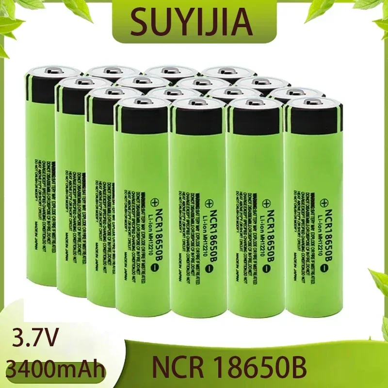 100% New Original NCR 18650B Battery 3.7V 3400mah Rechargeable Li-ion Tip Battery for Lamp Flashlight Power Tools Torch Headlamp