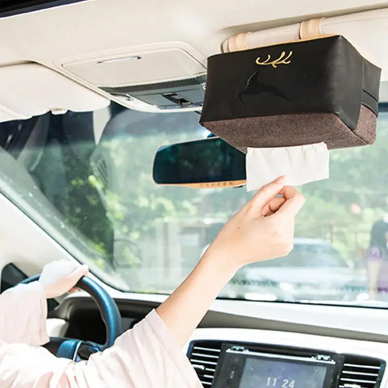

Car Visor Tissue Box Auto Sunroof Napkin Dispenser Box Decorative Car Sun Visor Tissue Storage for Trucks Boats Vehicles SUV