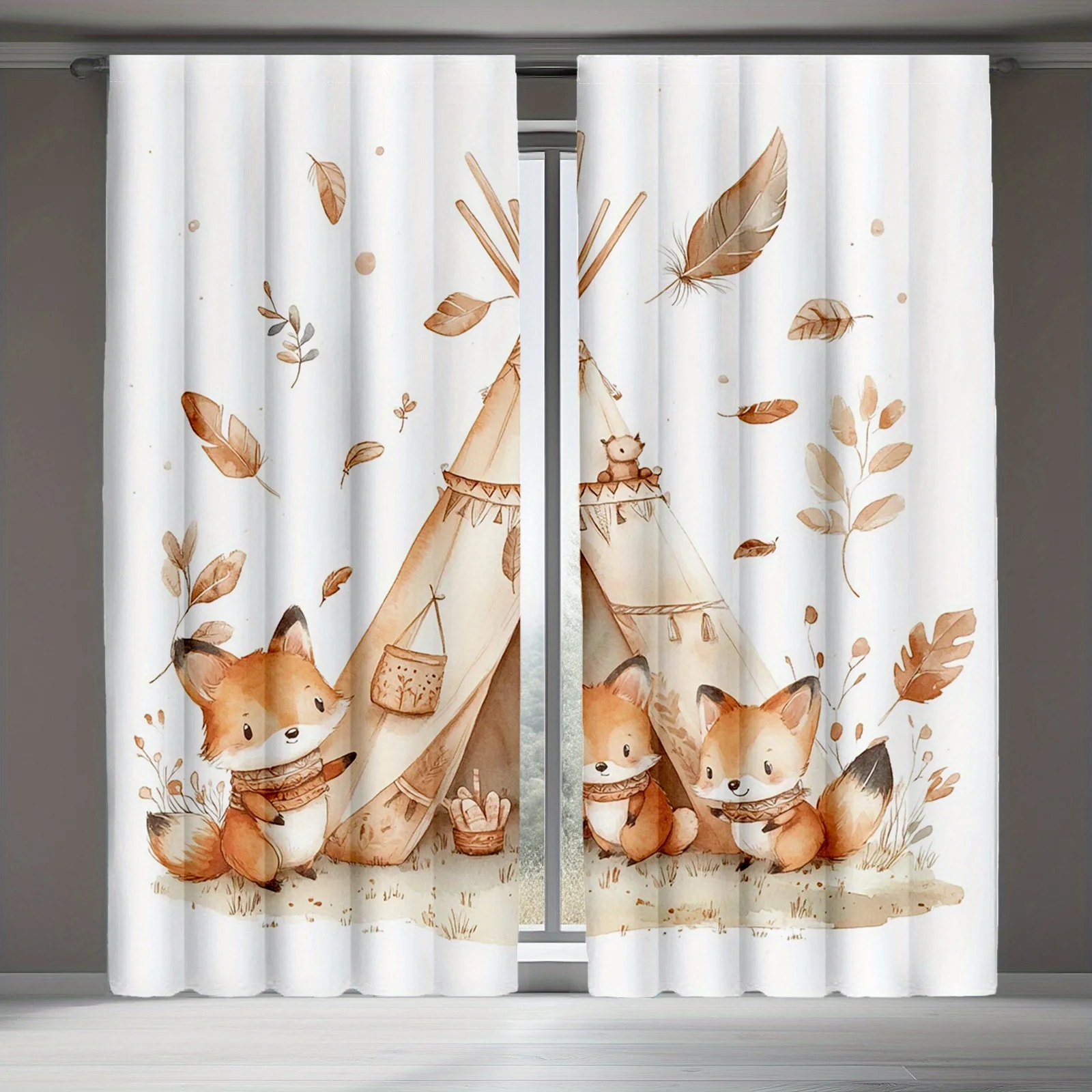 Cute Fox Curtains Teepee Desig - огляд і ціна Baby Nursery Youtube