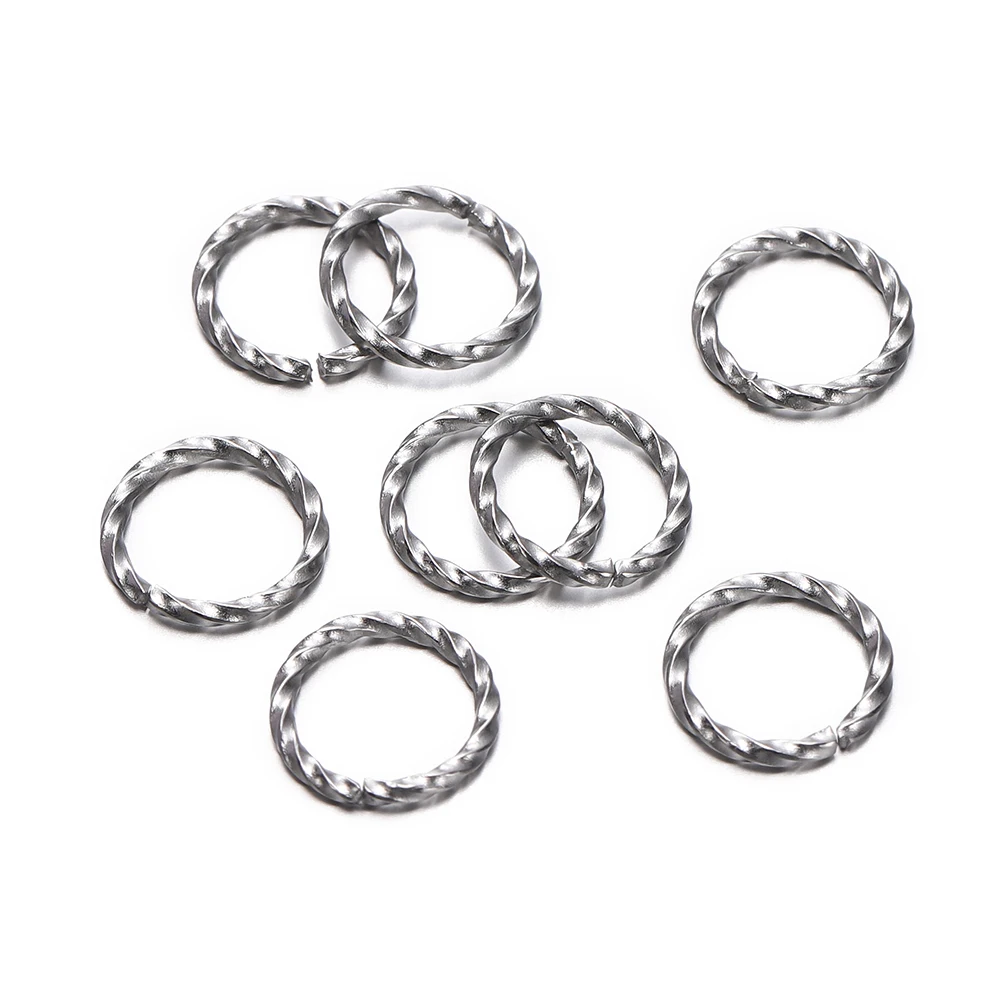 50 teile/los Edelstahl Runde Geprägte Binderinge Twisted Open Split Ring Stecker für Schmuck Zeug Erkenntnisse Liefert DIY – Detail 6