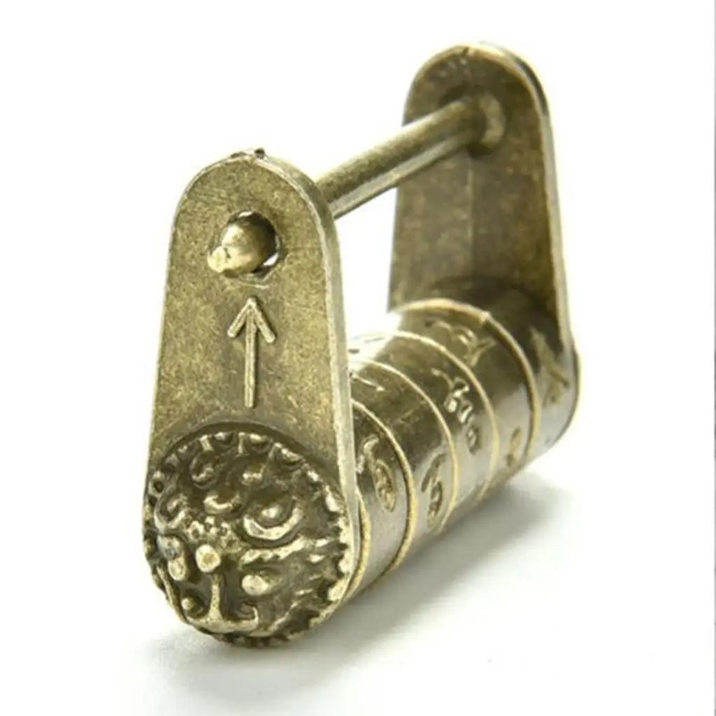 Exquisite Workmanship Retro Padlock Vintage Lock Key Chinese Style Jewelry Box Antique Latch Lock for Collection