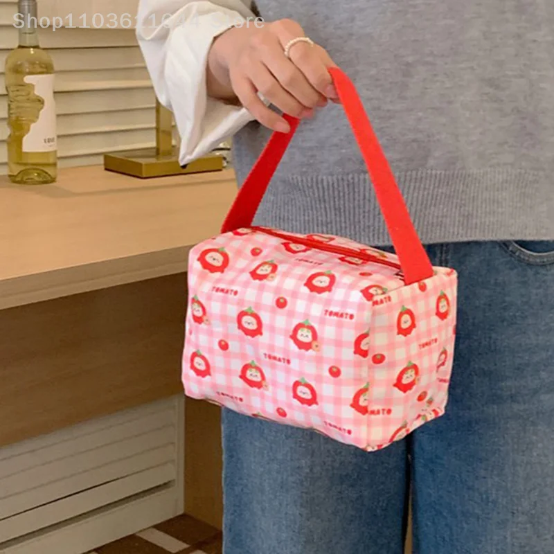 

1 Piece Large Capacity Cosmetic Bag Small Fresh Makeup Bag Zipper Cute Storage Organizer Makeup Accessory Toiletry Bag